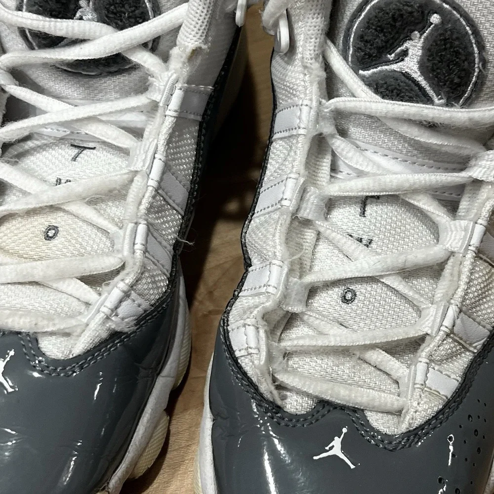 Jordan 6 Rings White‎ Cool Grey High Top Retro Sneaker, Youth Size 5.5